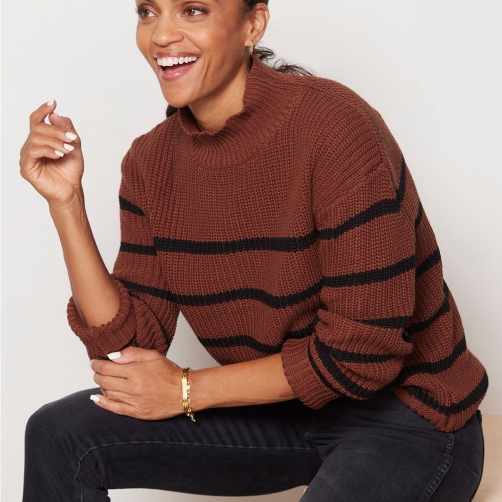 EVEREVE Riley Stripe Turtleneck Sweater